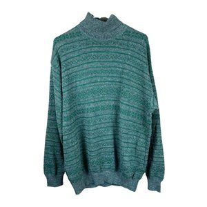 Made in Germany womens grey and green wool lagenlook turtleneck sweater